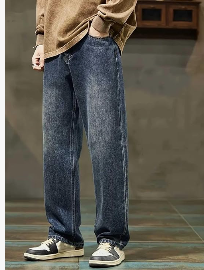 GRECIILOOKS Men Jeans || Baggy Fit Jean's for Man || Loose Fit High Rise Denim || Stretchable Casual Wear Jean,s || Dance Rap Rapping Style Pant for Men || Denim Cotton Jeans