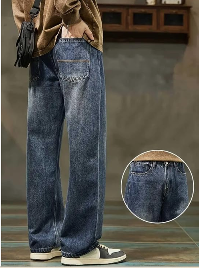 GRECIILOOKS Men Jeans || Baggy Fit Jean's for Man || Loose Fit High Rise Denim || Stretchable Casual Wear Jean,s || Dance Rap Rapping Style Pant for Men || Denim Cotton Jeans - Image 4