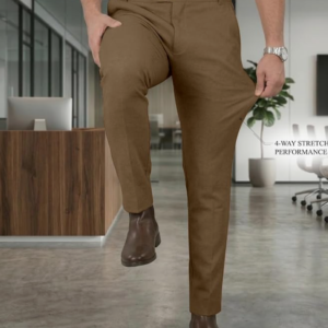 Mehrang Men’s Stretchable Stretchable Formal Pant Trousers | Stylish Slim Fit Men’s Wear Trousers for Office or Party | Polycotton Knitted Fabric