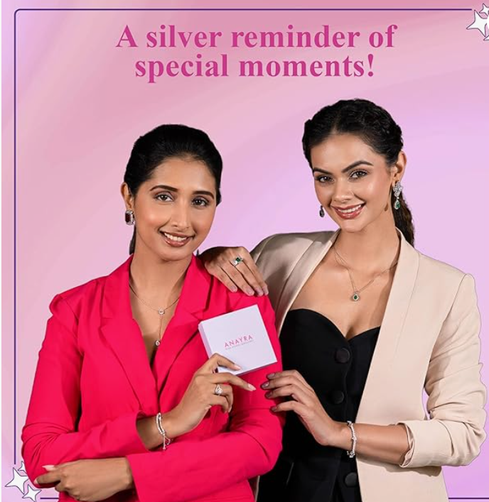 925 Sterling Silver Adjustable Bracelet for Women | Double Layer Crystal Tennis Design | Elegant Solitaire Star Link Style | Stylish Fashion Jewellery Gift for Girls & Women - Image 3